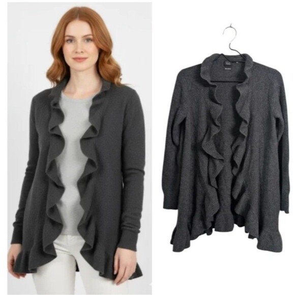 Saks Fifth Avenue Womens Mid Line Cashmere Cardigan Size S Black Quiet Luxury - Picture 1 of 4